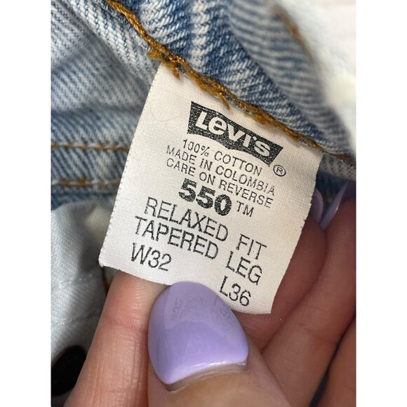 Vintage 1995 Levi’s 550 Relaxed Fit Tapered Leg Jeans Light Wash W32 L36 - Picture 11 of 12